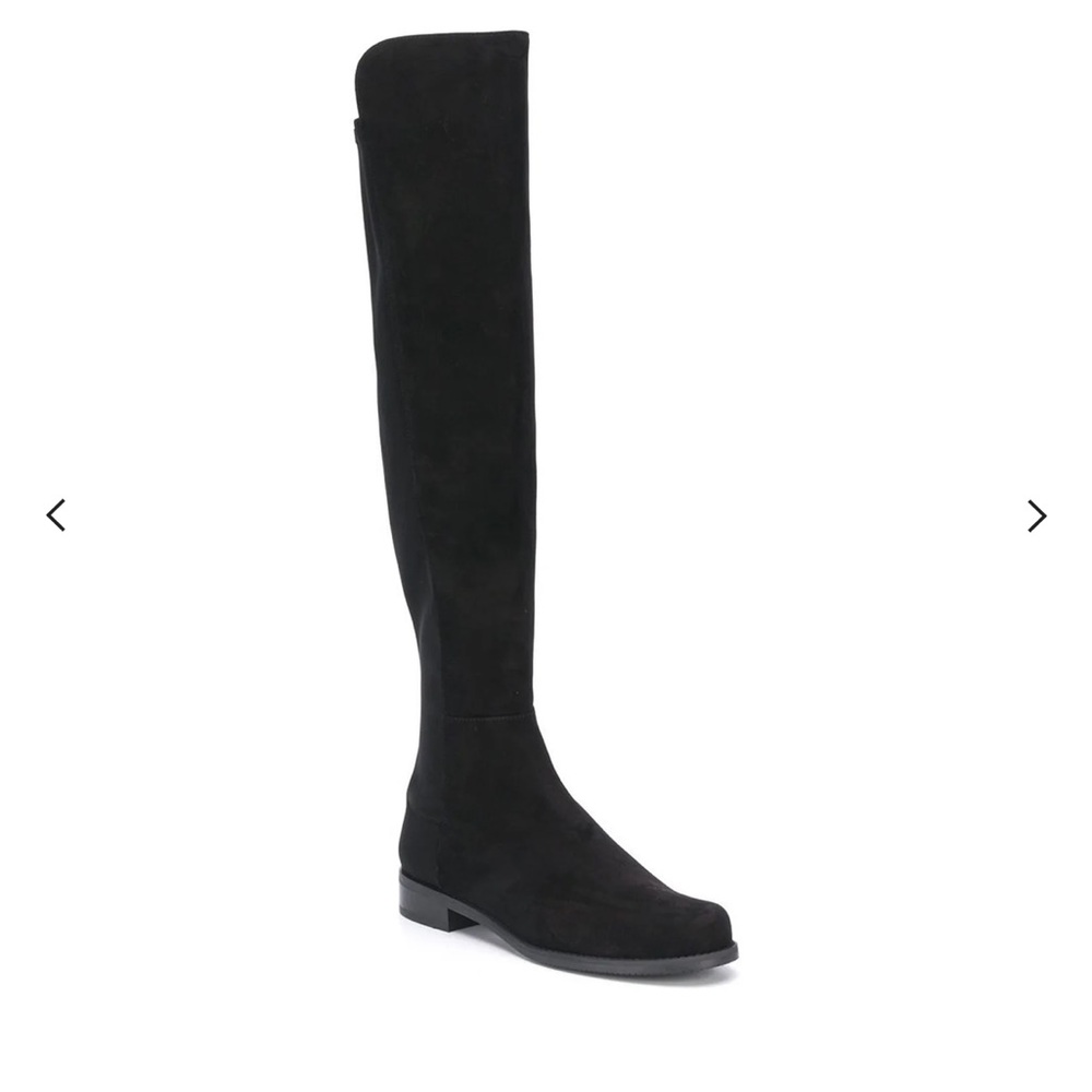 Stuart Weitzman 5050 Black Over the Knee Boots Sleek Suede Design - Picture 2 of 7